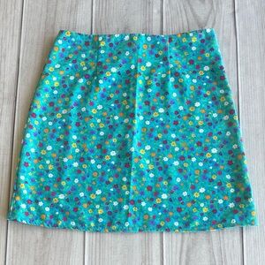 Wildflowers Size 7 Floral Flowered Mini Skirt Zip Back Blue Yellow Purple